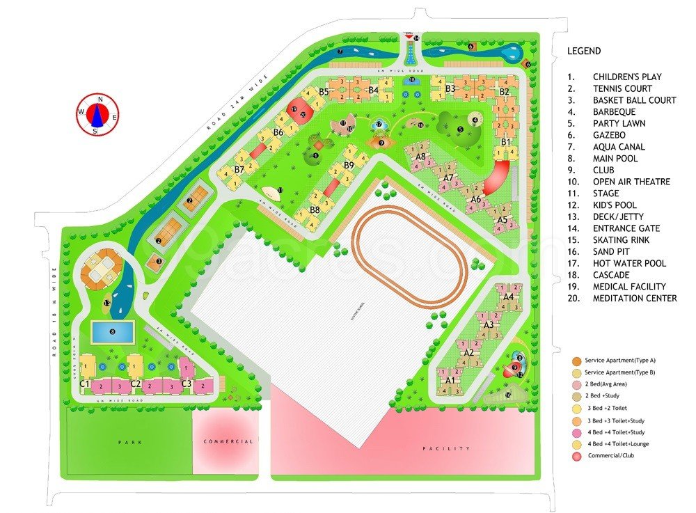 Gardenia Glory Sector 46 Noida society site plan and tower layout