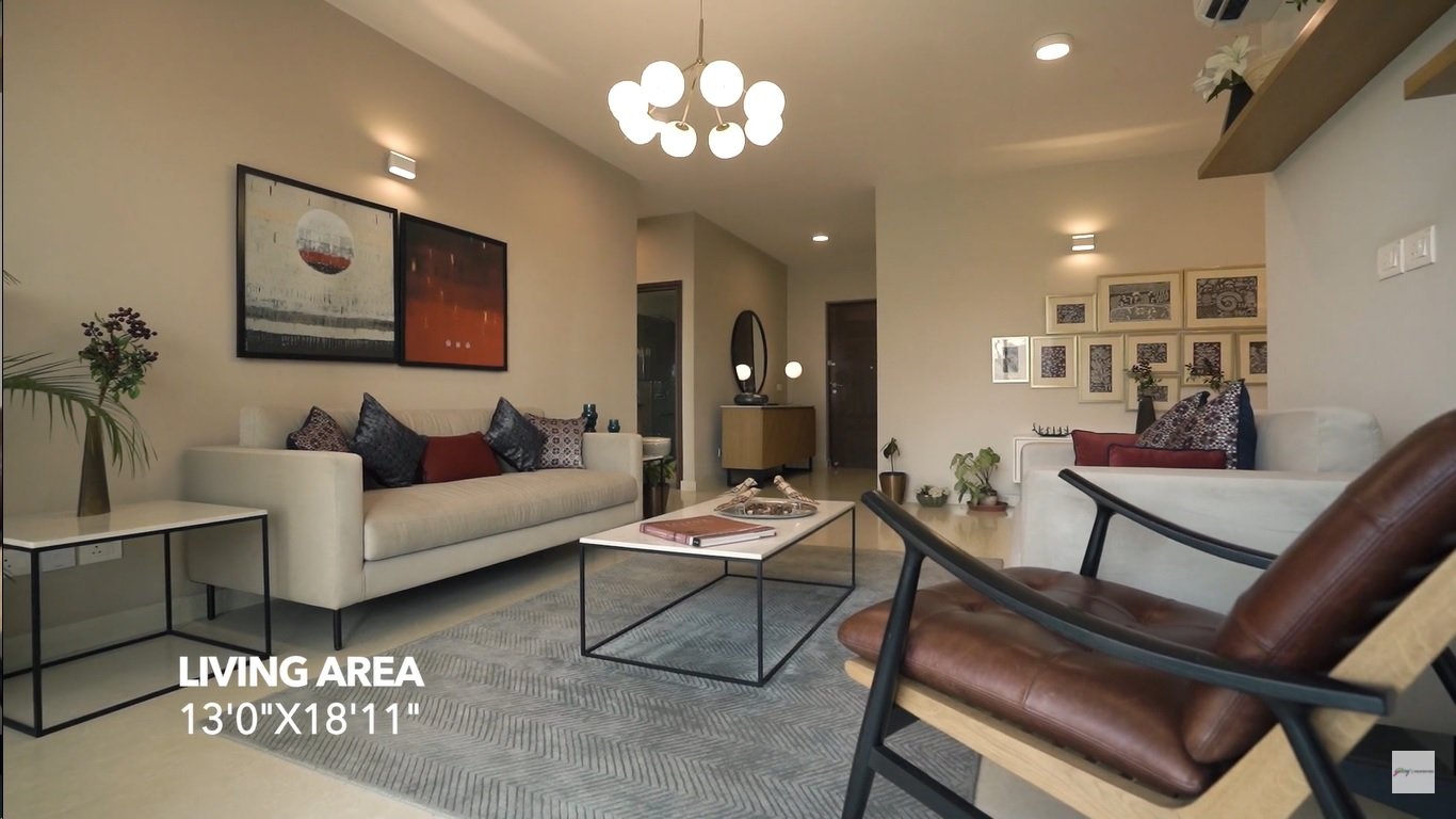 Godrej Woods Sector 43 Noida apartment living room interior
